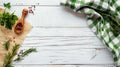 Fresh Herbs on Wooden Background.AI generated image Royalty Free Stock Photo