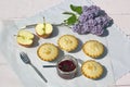 Fresh home made apple pies with apple and raspberry jam Royalty Free Stock Photo