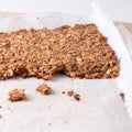 Fresh home made granola bars made with coconut oil Royalty Free Stock Photo