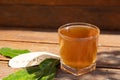 fresh home made kombucha, fermented fungus tea, healthy lifestyle