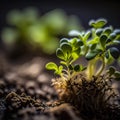 Fresh homegrown microgreens. Generative AI