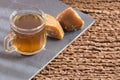 Fresh homemade Aguapanela, Agua de Panela or Aguadulce, a popular Latin American sweet drink made of panela unrefined whole cane s