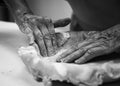 Gramma`s Apple Pie Crust Ready to Bake, Black & White Royalty Free Stock Photo