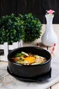 Fresh homemade authentic Korean bibimbap Royalty Free Stock Photo