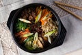 Fresh homemade authentic Korean bibimbap Royalty Free Stock Photo