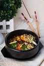 Fresh homemade authentic Korean bibimbap Royalty Free Stock Photo