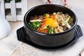 Fresh homemade authentic Korean bibimbap Royalty Free Stock Photo