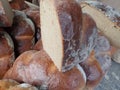 Fresh homemade baked bread in abundance