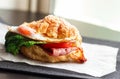 Fresh Homemade BLT Sandwich with Bacon Lettuce Tomato Egg. Royalty Free Stock Photo