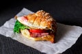 Fresh Homemade BLT Sandwich with Bacon Lettuce Tomato. Royalty Free Stock Photo