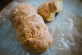 Fresh homemade bread on baking paper Royalty Free Stock Photo