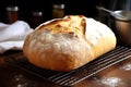 fresh homemade bread on a cooling rack