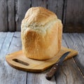 Fresh homemade bread on cutting board Royalty Free Stock Photo