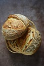 Fresh homemade bread on a dark background. Crisp. French bread.