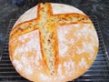 Fresh homemade bread on a grill Royalty Free Stock Photo