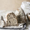 Fresh homemade bread recipe idea Royalty Free Stock Photo