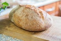 Fresh homemade bread on wooden board Royalty Free Stock Photo