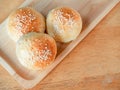 Fresh homemade burger buns with sesame seed Royalty Free Stock Photo