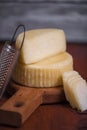 Fresh homemade cheesehead on wooden board Royalty Free Stock Photo