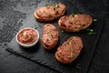 Fresh homemade chicken liver pate on bread Royalty Free Stock Photo