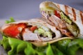 Fresh homemade chicken wrap tortilla Royalty Free Stock Photo