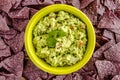 Fresh Homemade Chunky Guacamole Dip Royalty Free Stock Photo