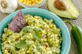 Fresh Homemade Chunky Guacamole Dip Royalty Free Stock Photo