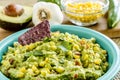 Fresh Homemade Chunky Guacamole Dip Royalty Free Stock Photo