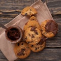 Fresh homemade cookies with chocolate Royalty Free Stock Photo