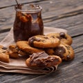 Fresh homemade cookies with chocolate Royalty Free Stock Photo
