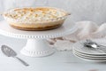 A fresh homemade custard pie ready for serving. Royalty Free Stock Photo