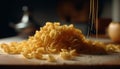 Fresh homemade pasta, a healthy Italian meal on rustic table generated by AI Royalty Free Stock Photo