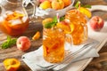 Fresh Homemade Peach Sweet Tea Royalty Free Stock Photo