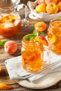 Fresh Homemade Peach Sweet Tea Royalty Free Stock Photo