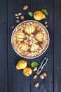 Fresh homemade pear frangipane tart