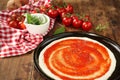 Fresh Homemade Pizza Dough Royalty Free Stock Photo