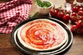 Fresh Homemade Pizza Dough Royalty Free Stock Photo