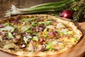 Fresh Homemade Pizza French Style Tarte Flambee