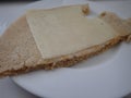 Homemade salt pancake with a slice of cheese