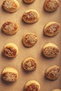 Fresh homemade salty scones with cheese and sesame