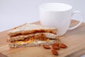 Fresh homemade sandwiches with coffee Royalty Free Stock Photo