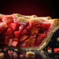 Fresh homemade slice of strawberry rhubarb pie Royalty Free Stock Photo