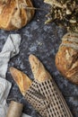 Fresh homemade sourdough bread in a rustic style Royalty Free Stock Photo