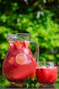Fresh Homemade Strawberry and Raspberry Lemonade Royalty Free Stock Photo