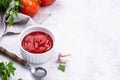 Fresh homemade tomato sauce with garlic Royalty Free Stock Photo