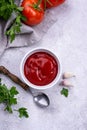 Fresh homemade tomato sauce with garlic Royalty Free Stock Photo