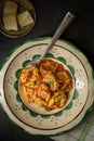 Homemade Tortellini with Tomato Sauce and Mozzarella Cheese Royalty Free Stock Photo