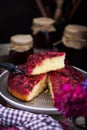 Fresh homemade upside-down plum cake