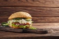 Fresh homemade vegetable burger Royalty Free Stock Photo
