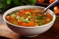 Fresh homemade vegetable soup dish bowl. Generate Ai